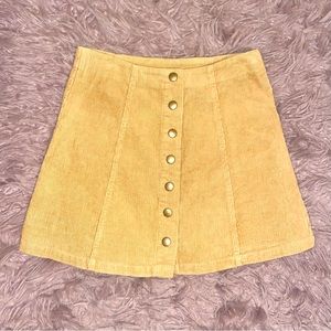Wishlist Corduroy Caramel Button Up Skirt